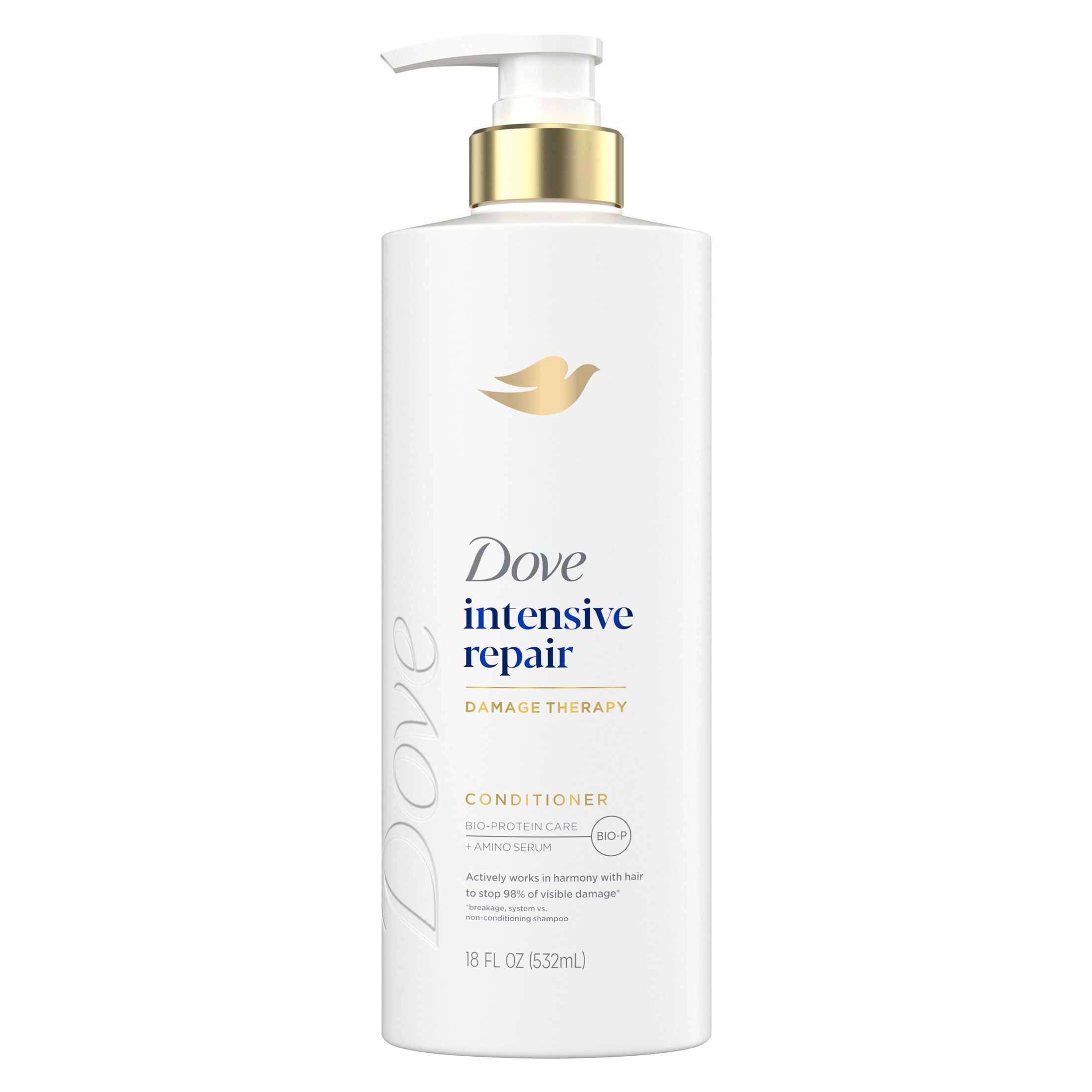 Dove Conditioner for Damaged Hair Intensive Repair with Bio-Protein Care Technology and Amino Serum, 18 Fl Oz