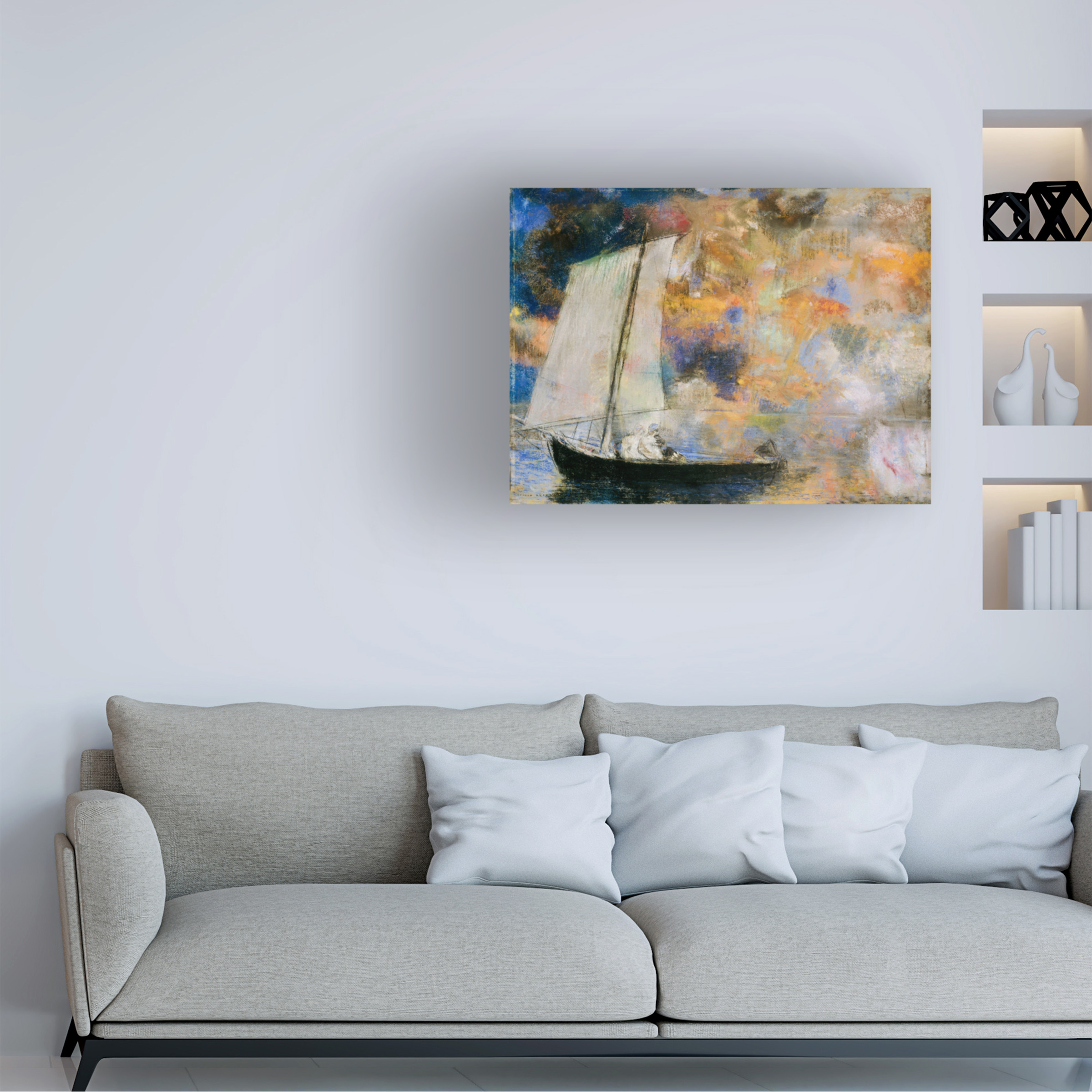 Odilon Redon 'Flower Clouds' Canvas Art