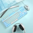 thumbnail image 3 of MageGee 75% Mechanical Gaming Keyboard with Red Switch, LED Blue Backlit Keyboard, 87 Keys Compact TKL Wired Computer Keyboard for Windows Laptop PC Gamer - White/Blue, 3 of 8