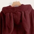 thumbnail image 6 of Fanxing Womens Winter Jacket 2025 Fashion Clothes Oversized Warm Casual Fuzzy Fleece Solid Sherpa Coats Loose Zip Up Hoodies Plus Size Long Sleeve Pocket Plush Tops CardiganWine,M, 6 of 8