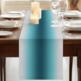 thumbnail image 3 of Table Runners 36 Inches Long Dress Scarves, Turquoise Grey Ombre Farmhouse Kitchen/Dining Table Runner, Short Coffee Tablerunners, Farmhouse Gradient Minimalist 13x36 Inch, 3 of 9