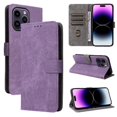 thumbnail image 1 of Phone Wallet Case for iPhone 15 with Stand - Leather Folio Cover & Card Slots Purple, 1 of 5