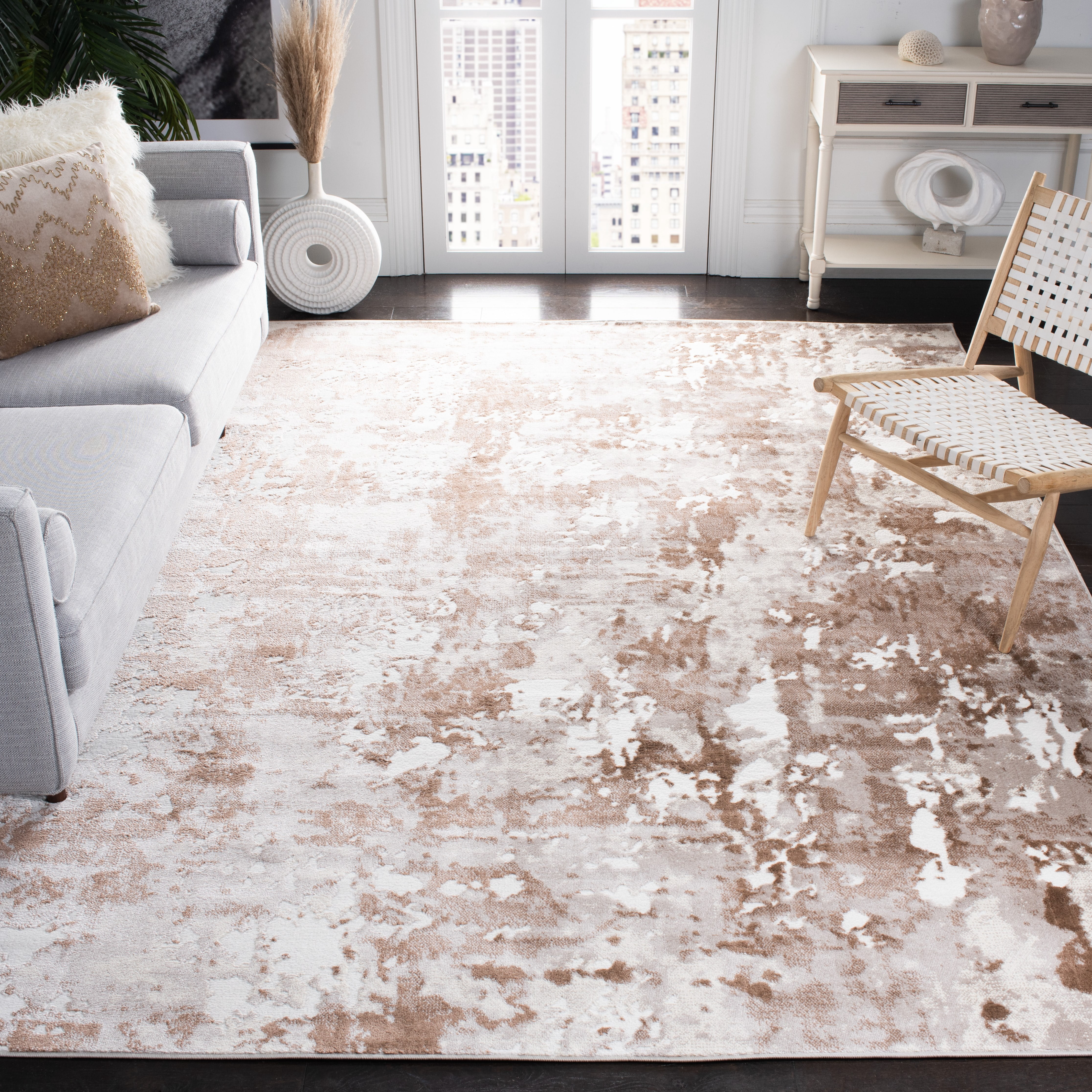 SAFAVIEH Skyler Jacques Distressed Area Rug, Grey/Brown, 8' x 10'