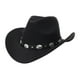 thumbnail image 3 of Sombrero de vaquero occidental, sombrero clásico versátil para disfraz, sombrero protector solar, sombrero de jazz para Estilo B Negro, 3 of 9