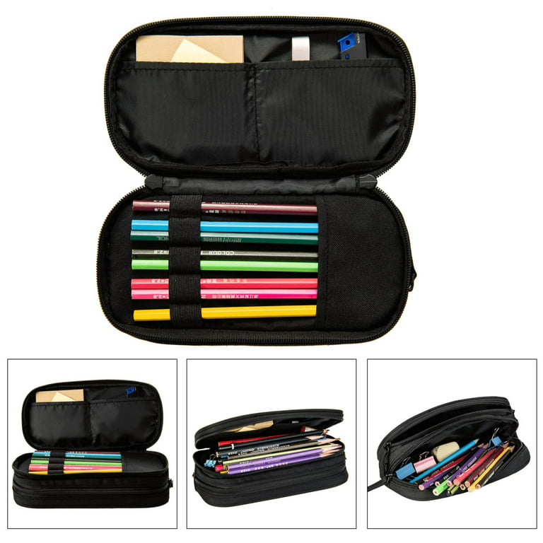 Large capacity pencil case Pencil Pouch Double Zipper Storage Bag