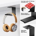 thumbnail image 2 of Yocice Soporte para Auriculares, Soporte para Auriculares, Gancho de Aluminio con 3 m de Cinta VHB y Clips de Cable para Auriculares, 5 Unidades, Color Negro, HH01, Black- HH02, 2 of 5