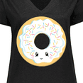 thumbnail image 4 of Inktastic White Donut Women's Plus Size V-Neck T-Shirt, 4 of 5
