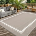 thumbnail image 2 of Modren Outdoor Area Rug, Reversible Waterproof Patio Carpet, UV Mark Resistant, Lightweight Collapsible Rug Mat for Patio, Backyard, Porch, Coffee, 8*10 ft, 2 of 7