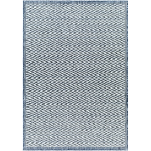 Mark&Day Outdoor Rugs, 5x7 Season Modern Indoor/Outdoor Navy/Ivory Area Rug, Non Shedding Blue Ivory Carpet for Patio, Porch, Deck, Bedroom, Living Room or Kitchen (5'3" x 7')