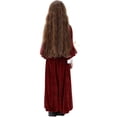 thumbnail image 7 of JSGEK Floral Girls Vintage Lace Long Sleeve Bridesmaid Dress Princess Wedding Party Pageant Evening Formal Prom Ball Gown Red 14-15Years, 7 of 7