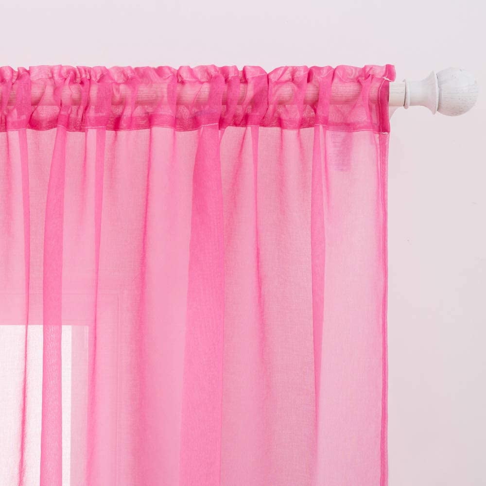 Blue And Pink Sheer Curtains Ombre Curtain Panels With Rope Tiebacks Decor Semi Sheers Drapes For Kids Bedroom Party Wedding Backdrop 2 Panels Length 63 Inch Curtain Panels Home Kitchen Examapp Co Uk