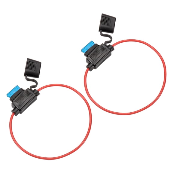 2 Pcs Inline Fuse Holder DC 32V 16 AWG Waterproof Blade Fuse Holder with 15A Fuse