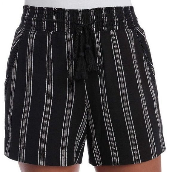 Briggs Womens Linen Blend Shorts Size: XS, Color: Black Stripe