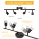 thumbnail image 5 of JSXing Kit de iluminaci&oacute;n de riel LED de 4 luces, cabezales de luz giratorios flexibles, foco de techo de 4 v&iacute;as con acabado negro, que incluye 4 bombillas LED GU10-4W 400LM (neg, 5 of 7