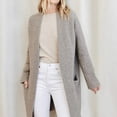 thumbnail image 1 of Suéter de lana con parte superior abierta, suéter elegante de color sólido, top de punto de moda para mujer, 1 of 6