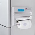 thumbnail image 4 of Transemion 6 In 1 Cling Film Slicer Multifunctional 1 Cling Garbage Bag Dispensers Shelf Kitchen Storage Wall Rack Roller Holder Organization White, 4 of 9