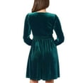 thumbnail image 3 of Briggs Women's Faux Velvet Dress (Green, Large), 3 of 5