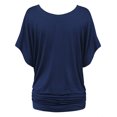 thumbnail image 2 of Made by Johnny Women's Boat Neck Short Sleeve Dolman Drape Top XXXXL NAVY, 2 of 6