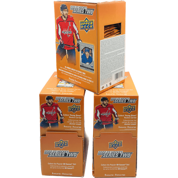 (3) 2022-23 Upper Deck Series Two Hockey Gravity Feed Box Lot