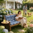 thumbnail image 3 of YLLN Porch Swing Cushions With Backrest, 4" Thicken Waterproof Outdoor Bench Cushion, Patio Swing Cushion Replacement, For Outdoor Indoor Garden Furniture, Only Cushion（40" x 55",Lange）, 3 of 9