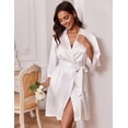 thumbnail image 5 of Ekouaer Women's Satin Robe Bride Bridesmaid Short Kimono Wedding Robes Silky Bathrobes Summer Loungewear, 5 of 6