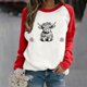 thumbnail image 5 of Gibobby Divertidas Sudaderas Top con capucha y cuello redondo con mangas raglán y estampado divertido de para mujer sin sombrero para uso informal (Rojo, M), 5 of 5