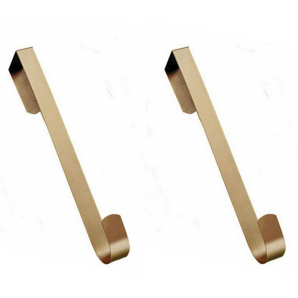 Hangorize? 12" Metal Over the Door Hanger Set (Set of 2), Gold