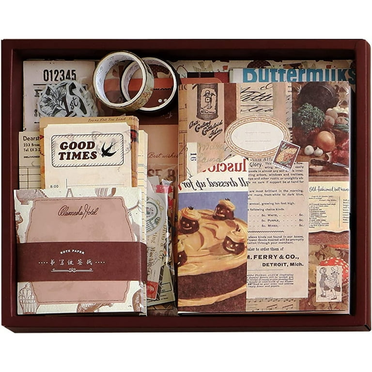  351pcs Vintage Scrapbooking Kit with A6 Notebook