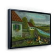 thumbnail image 3 of Designart 'A Cock and Three Chickens In A Meadow With Flowers' Farmhouse Framed Canvas Wall Art Print, 3 of 5