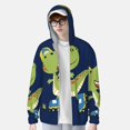 thumbnail image 2 of Yiaed Dino Playing Roller Skate Print Sun Shirts UPF 50+ Protection Hoodie Rash Guard Shirt UV Shirt Long Sleeve Fishing Outdoor Lightweightase-3X-Large, 2 of 5