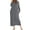 Dark Grey, variant on Women's Zipper&nbsp;Front Robe Full Length Hooded Bathrobe Zip Up House Coat Zippered Duster Robe Solid Housecoat Sleepwear w/ Pockets Navy Blue Large