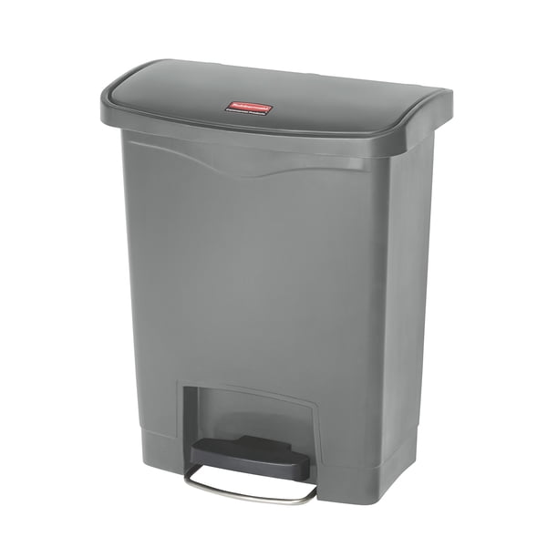Bote de basura Rubbermaid Commercial Slim Jim de 8 galones, gris