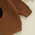 thumbnail image 4 of Toddler Baby Boy Girl Halloween Outfit Knit Chunky Pumpkin Sweaters Crew Neck Pullover Sweatshirt Tops Fall Winter Clothes, 4 of 8