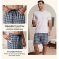 thumbnail image 5 of MoFiz Men's 3-Pack Woven Pajama Shorts 100% Cotton Plaid Sleep Lounge, 5 of 8