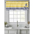 thumbnail image 4 of Anchor Striped Valances for Windows Ocean Sage Yellow and Blue Striped Decor Rod Pocket Curtains Valance Short Window Treatment Drapes for Living Room, Bedroom Bathroom 54"&nbsp;W x 18" L, 4 of 5