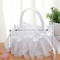 thumbnail image 2 of 2pcs Beach wedding Flower Girl Basket White Flower Basket with Double Heart Rhinestone Decor, 2 of 5