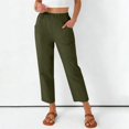 thumbnail image 4 of Women Linen Baggy Palazzo Harem Pants Drawstring Elastic Waist Beach Gauze Trousers Casual Lounge Pants 2026 Vacation, 4 of 7