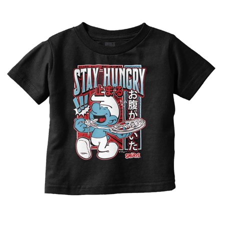 

The Smurfs Cool Kanji Stay Hungry Toddler Boy Girl T Shirt Infant Toddler Brisco Brands 6M