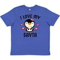 thumbnail image 3 of Inktastic I Love My Savta with Cute Penguin and Hearts Youth T-Shirt, 3 of 5