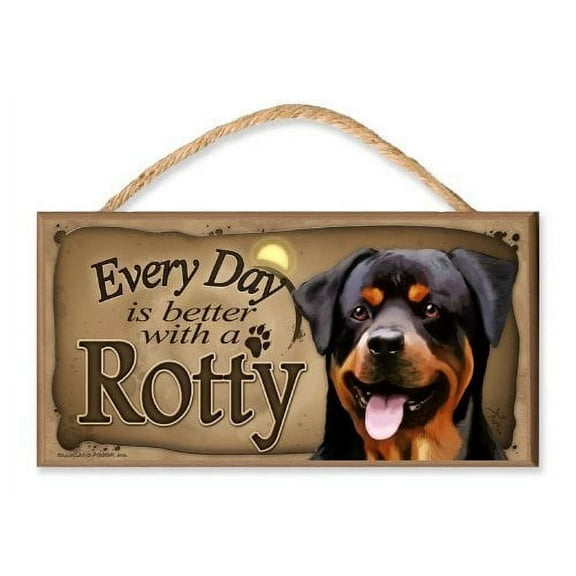 DGS Originals Rottweiler Wooden Message Sign, 5" x 10"