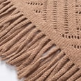 thumbnail image 5 of SWSMCLT Women's V Neck Cardigan Knit Sweater Crochet Long Cardigan Sweaters Solid Cutout Oversized Warm Open Front Soft Cozy Spring Flowy Fringe Khaki Small-X-Large, 5 of 5