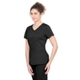 thumbnail image 5 of healing hands Scrubs for Women Mock Wrap Neck Top 2 Pocket Purple Label Women's Scrub Top 2172 Jordan Black L, 5 of 6