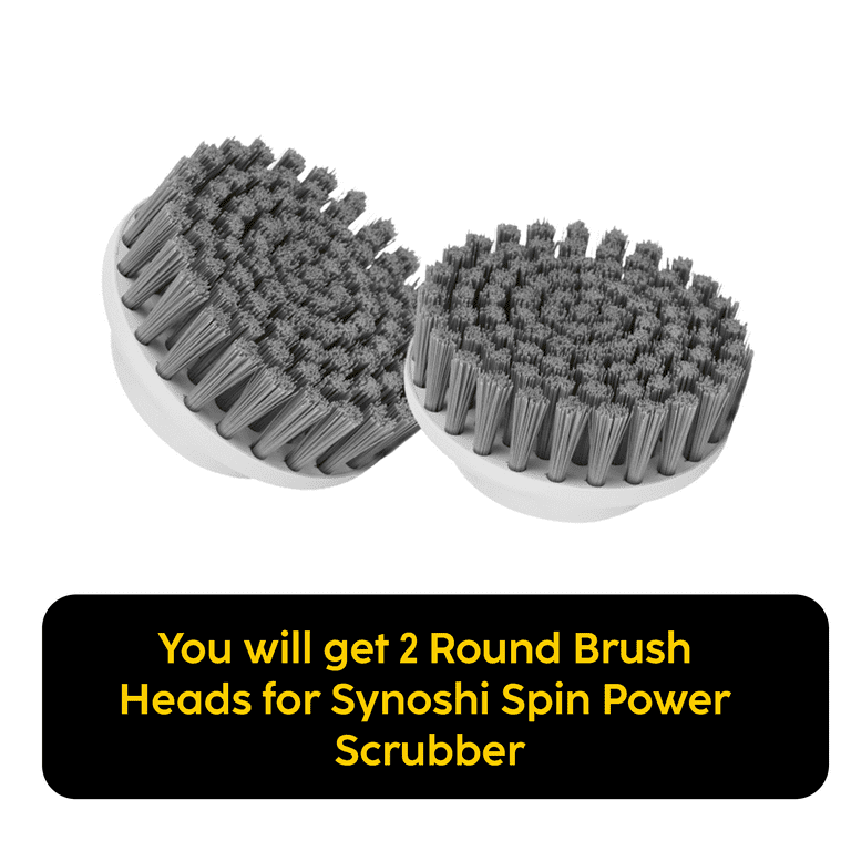 Synoshi Round Brush Heads (2 Units) for Electric Spin Scrubber