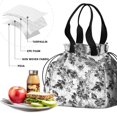 thumbnail image 4 of Pioneer Flower Floral Print Pattern Drawstring Lunch Bag Women - Drawstring Lunch Bag Insulated for Work Office - Stain-Resistant Large Lunchbags for Women with Multi-Pockets, 4 of 6