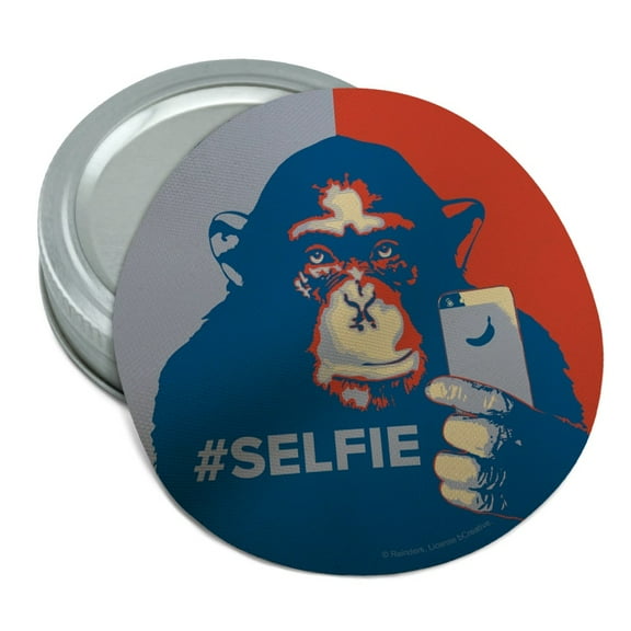 Monkey Chimp Hashtag Selfie #Selfie Round Rubber Non-Slip Jar Gripper Lid Opener