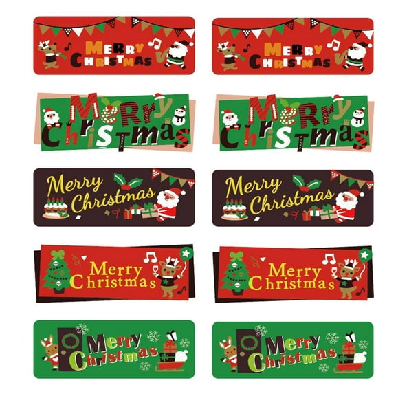 kjfeif 10Pcs Personalized Christmas Address Labels PVC Self Adhesive Addresses Stickers For Mailing Envelopes for Package Office