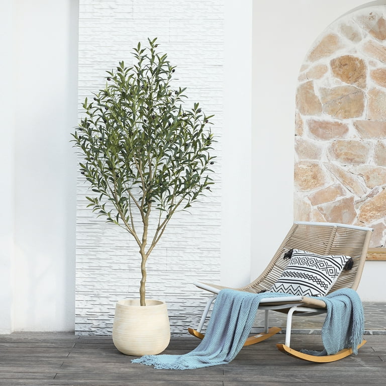 DR.Planzen 6FT Artificial Olive Tree in Pot, Faux Olive Plants