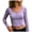 Light Purple, variant on Women Sexy See Through Crop Top Sheer Low Cut Cap Short Sleeve Y2K Baby Tee Slim Fit Button Front Summer T Shirt (White, S)