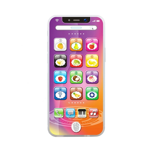 Purple Childrens Pretend Smart Phone Learning Toy With Sound Effects