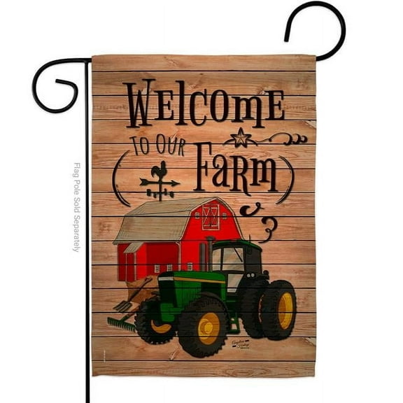 Angeleno Heritage G135013-BO Welcome to our Farm Country Living Primitive 13 x 18.5 in. Double-Sided Decorative Vertical Garden Flags for House Decoration Banner Yard Gift